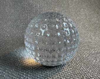 Waterford Crystal Golf Ball Paperweight, Vintage 1990s, Ireland, in excellent shape. Measures about 2.5"