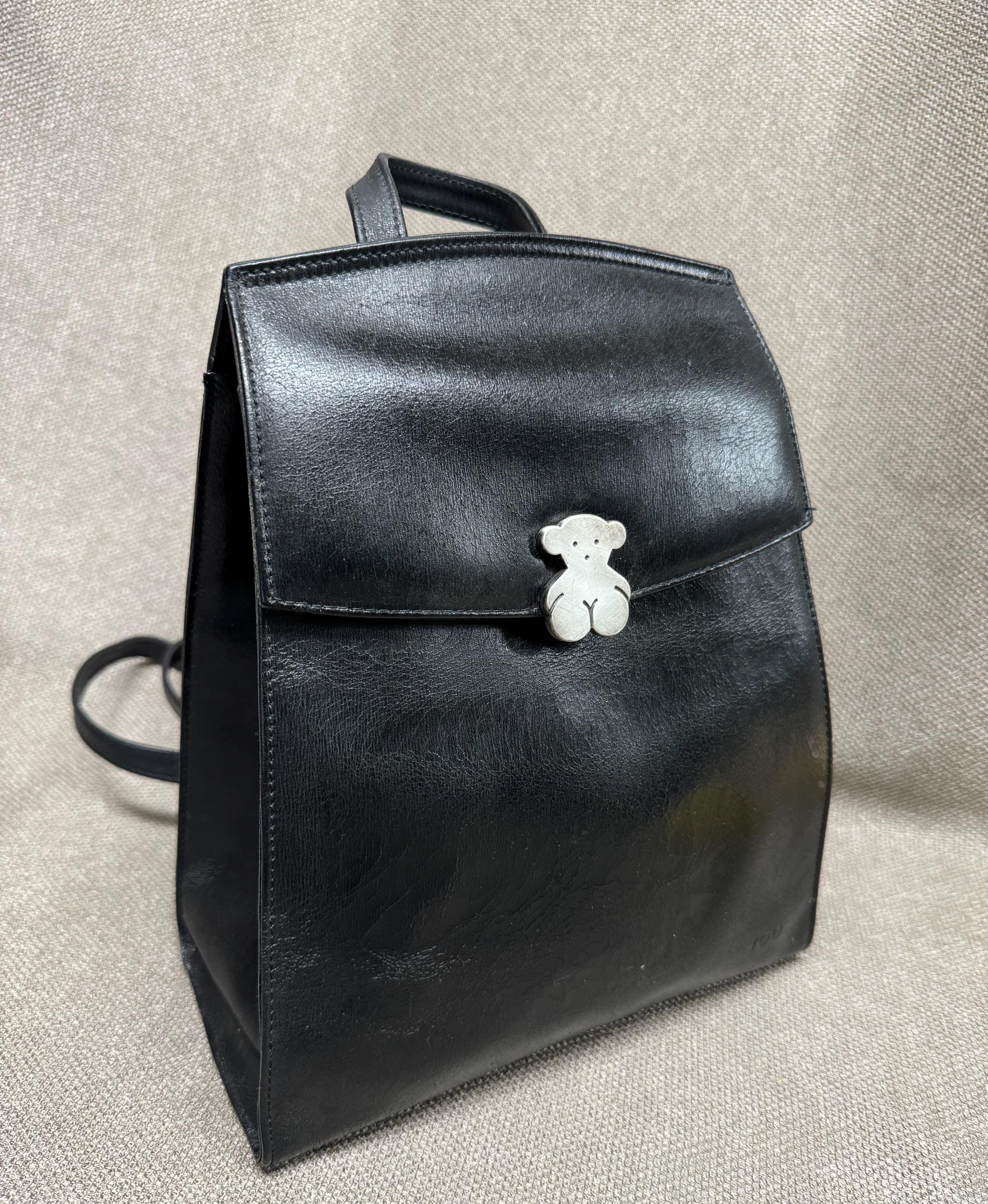 TOUS Vintage Black Backpack, Genuine Retired Purse, Pre 