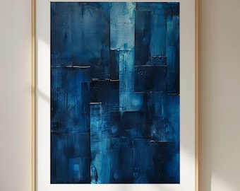 Pierre Soulages Blue Series Poster – Limited Edition Abstract Art Print, Modern Minimalist Decor, French Gallery Wall Art for Home or Office