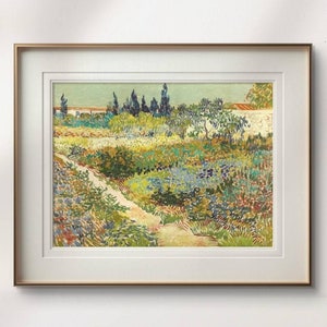 Van Gogh Garden Landscape Art Print - Famous Impressionist Painting - Colorful Nature Wall Art for Home Decor - Garden at Arles Reproduction