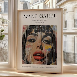 Stunning Avant Garde Art Poster – Bold Woman’s Face Print – Colorful Contemporary Wall Art for Stylish Home Decor – High Quality Artwork