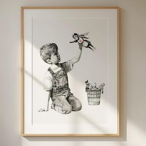 Banksy 'Game Changer' – Stampa di alta qualità che celebra gli eroi sanitari, iconico poster di street art dell'infermiera supereroina, in onore degli eroi moderni