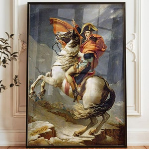 Napoleon Crossing the Alps by Jacques-Louis David - Historic Fine Art Print, High-Quality Classic Wall Decor, Iconic Artwork for Home
