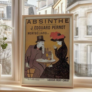 Poster vintage di assenzio, pubblicità di liquori francesi, arte murale parigina retrò, stampa pubblicitaria di bevande antiche, arredamento classico per la casa