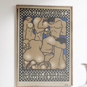 Poster art nouveau-figuren – vintage Duitse print met gestileerde mannelijke en vrouwelijke lichamen voor eclectische, artistieke of academische muurdecoratie