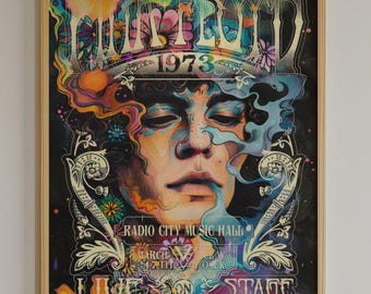 Vintage Psychedelic Concert Poster - 1973 Rock Tour Print - Trippy