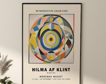 ヒルマ・アフ・クリント展ポスター - 回顧的抽象画プリント、近代