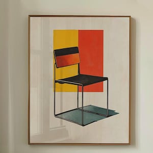 Modern Chair Print, Contemporary Abstract Wall Art, High-Quality Chair Poster, Geometric Design Decor, Minimalist Furniture Poster for Home