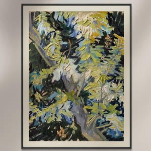 Van Gogh Tree Print - Vintage Nature Artwork - Leafy Branches and Swirling Greens - Iconic Impressionist Art Poster for Home Decor