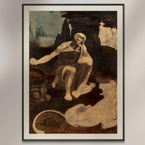 Saint Jerome by Leonardo da Vinci - Renaissance Art Poster - Classic Religious Painting - Old Master Artwork - Museum Quality Print