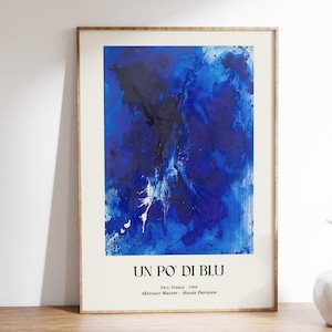 Un Po' di Blu Abstraktes Poster - Blaue expressionistische Wandkunst - Moderner Kunstdruck von Muse Parisien - Hochwertiges Wohndekor