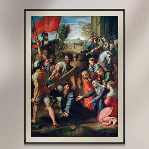 Christ Falling on the Way to Calvary by Raphael - Renaissance Religious Art - Biblical Masterpiece Print - Classic Catholic Wall Decor