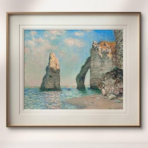 Die Klippen von Etretat von Claude Monet - Impressionistische Küstenlandschaft - Klassisches französisches Poster mit Meeresblick