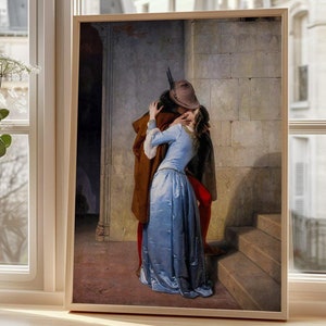 Francesco Hayez - The Kiss Poster, High-Quality Art Print, Romantic Italian Masterpiece, Classic Wall Art, Elegant Renaissance Decor