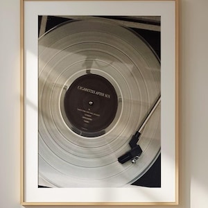 Vintage vinylplaat poster, retro platenspeler muziek kunstprint, cadeau muziekliefhebbers, vinyl geluid muur decor, klassieke speler kunst print voor thuis