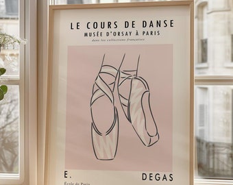 Edgar Degas Ballett Poster - Spitzenschuh Illustration, Vintage Ausstellung Kunst, hochwertiger Ballerina Druck, elegantes Ballett Wanddekor