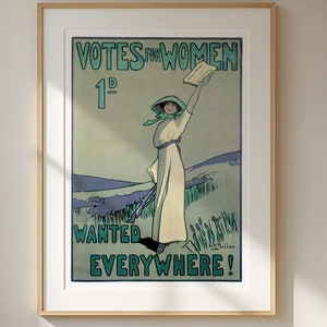 Votos para mulheres – Cartaz vintage do sufrágio feminista dos anos 1920, impressão de arte de alta qualidade para paredes de galerias de fortalecimento, arte dos direitos das mulheres