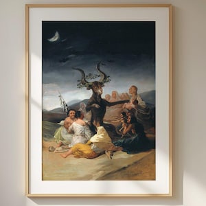 El Aquelarre di Francisco de Goya – Stampa artistica di alta qualità sulla stregoneria e l'occulto, Sabba delle streghe del 1798, poster vintage di Baphomet e streghe