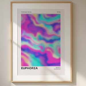 Euphoria Gradient Poster – Retro Multicolor Aura Print, Psychedelic Wall Art for Aesthetic Room Decor | High-Quality Nostalgia Series Art