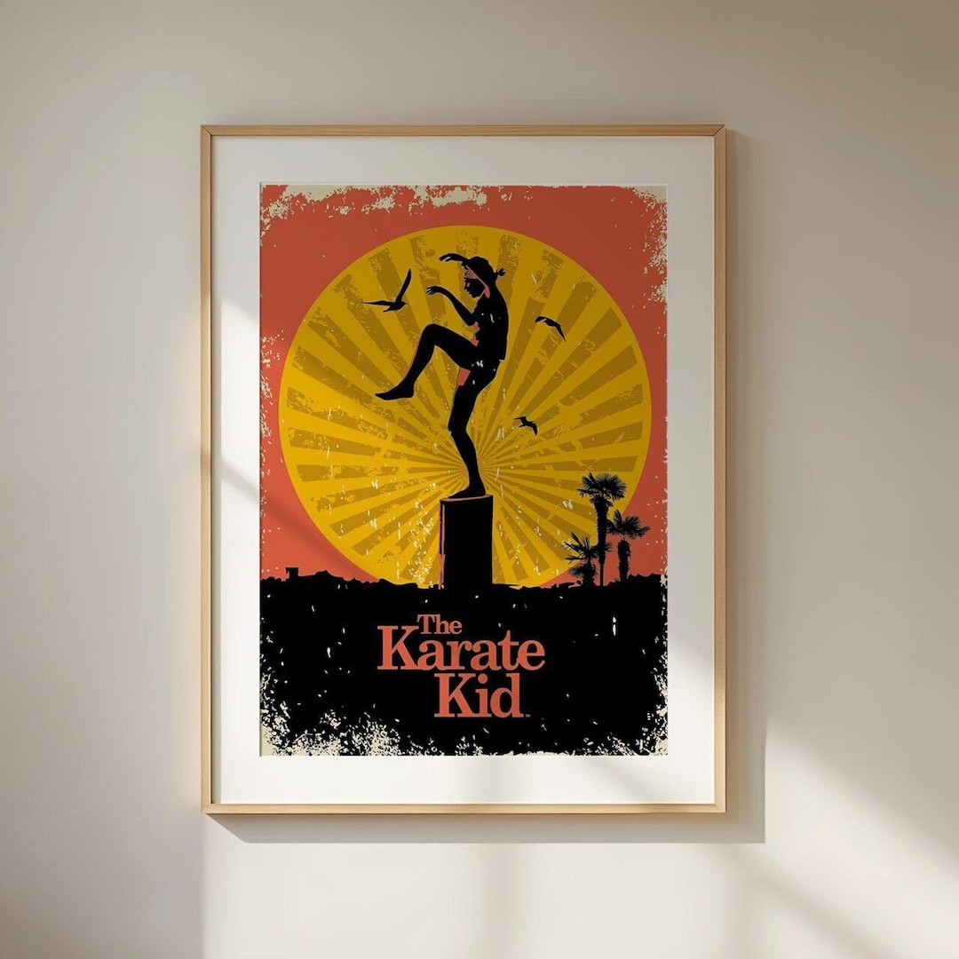 The Karate Kid Poster, Retro 80s Movie Wall Art Print, Sunset
