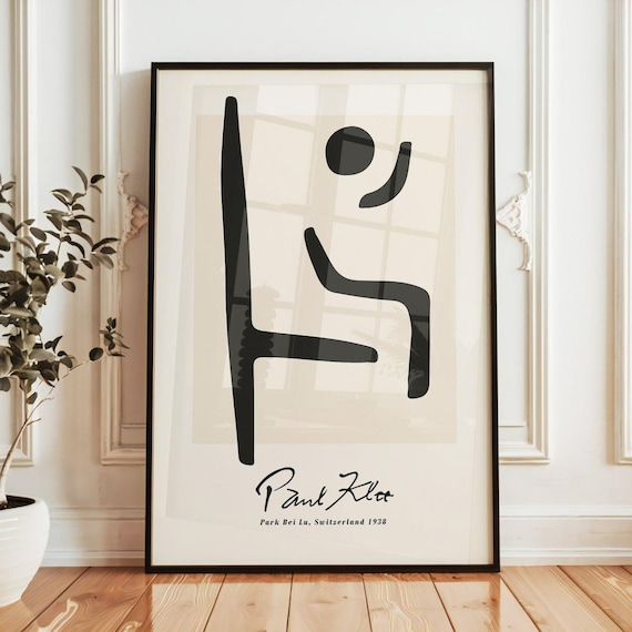 Paul Klee Minimalist Art Print - Modern Black Line Art, 1938 Swiss