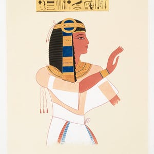 Ancient Egyptian Art Print - Vintage Pharaoh Portrait Poster - Historical Wall Decor - Hieroglyphic Art - Timeless Gift for History Lovers