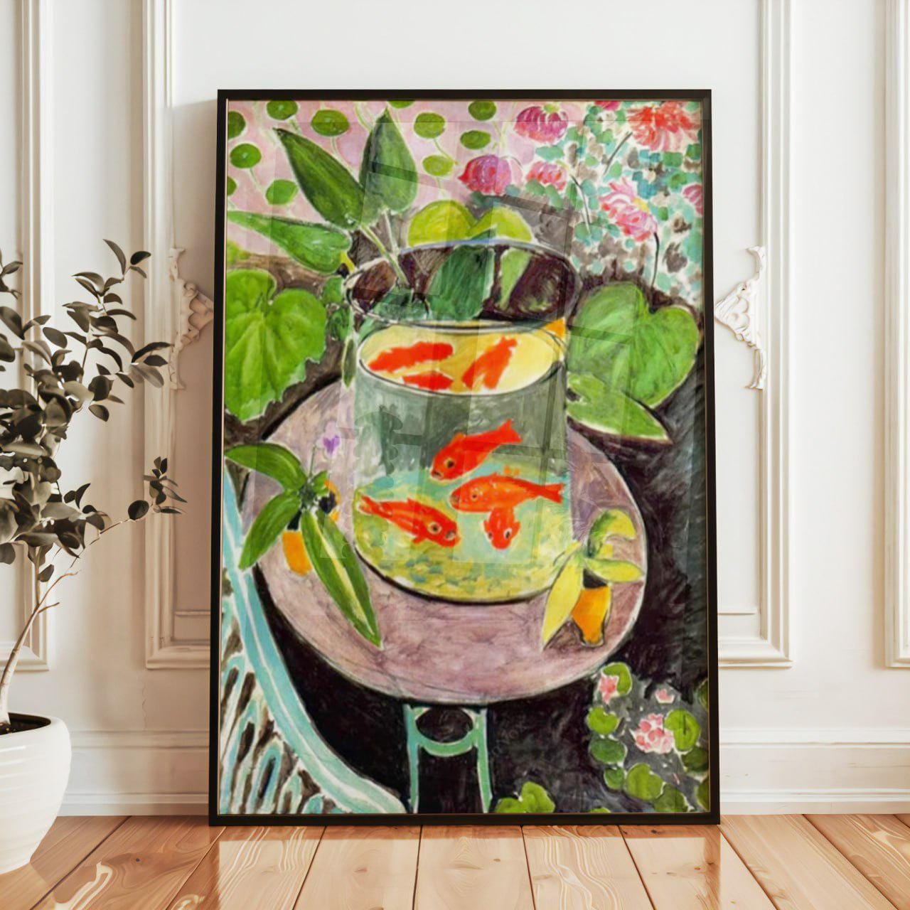 アンリ・マティス - ガラスのボウルに入った金魚、高品質のアート