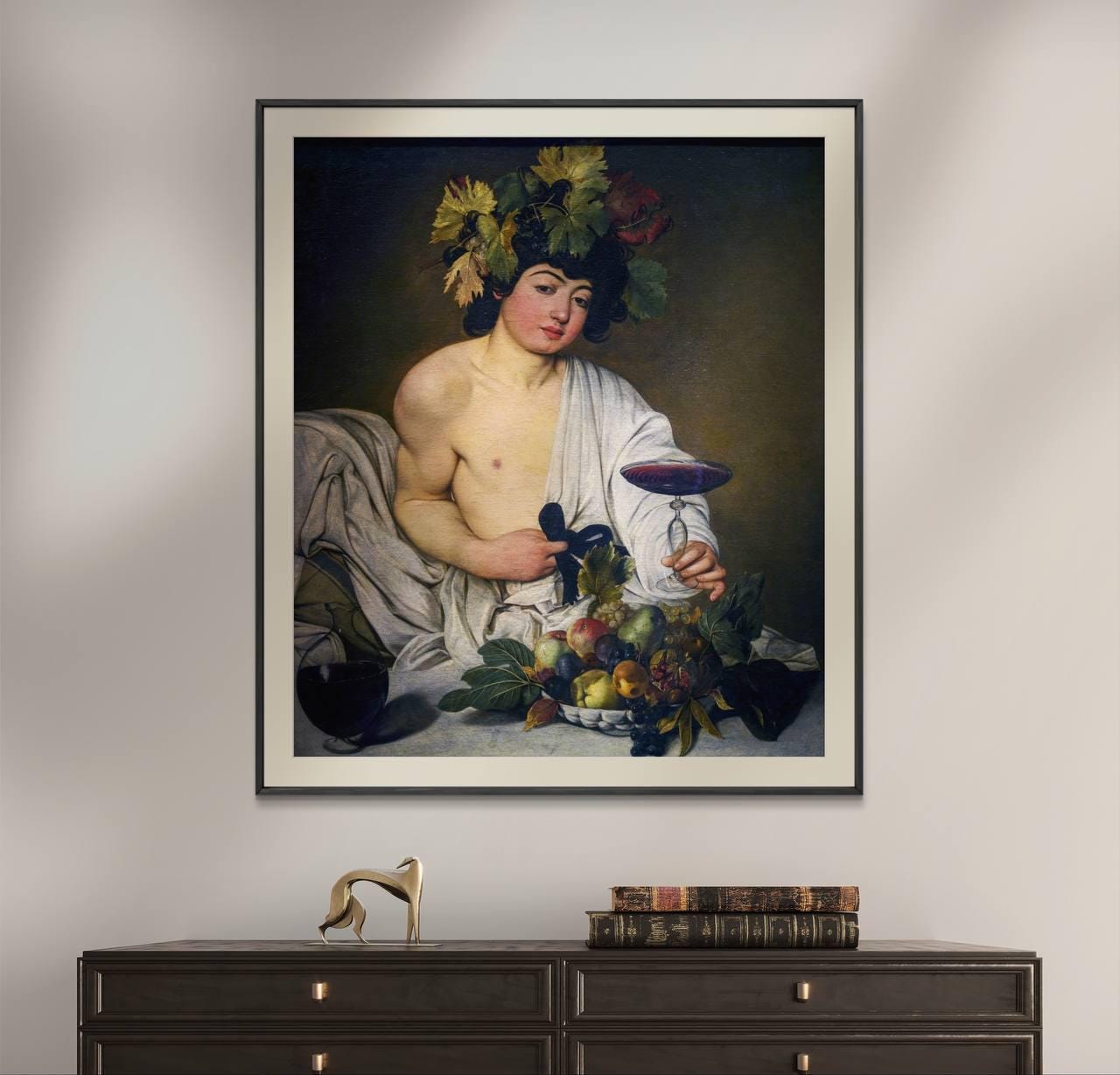 カラヴァッジョ作「バッカス」 - バロック神話のアートプリント - 古典