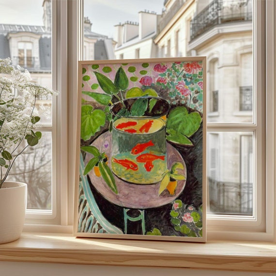 アンリ・マティス - ガラスのボウルに入った金魚、高品質のアート