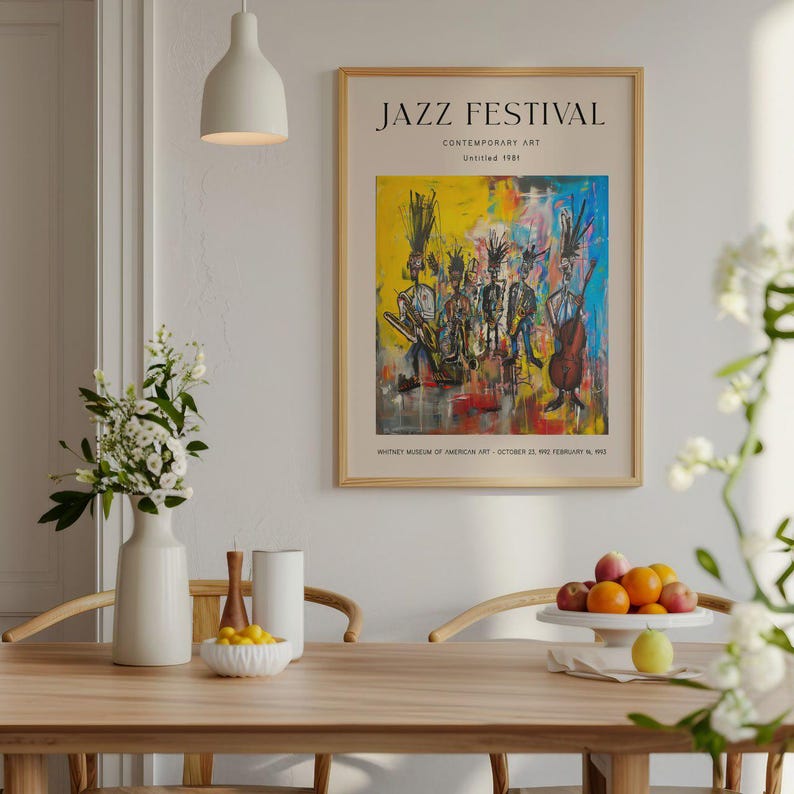 Jazz Festival Art Poster Colorful Abstract Musicians Print Contemporary