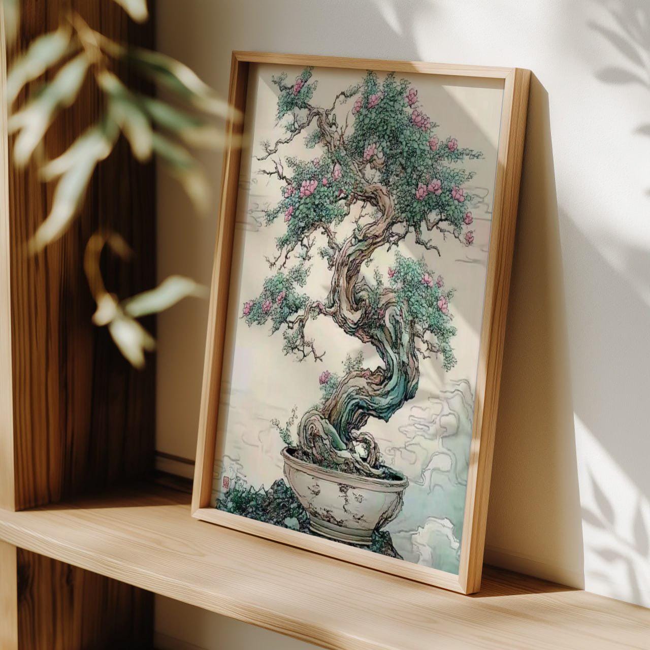 ヴィンテージ盆栽アートプリント - 日本の伝統的な自然ポスター