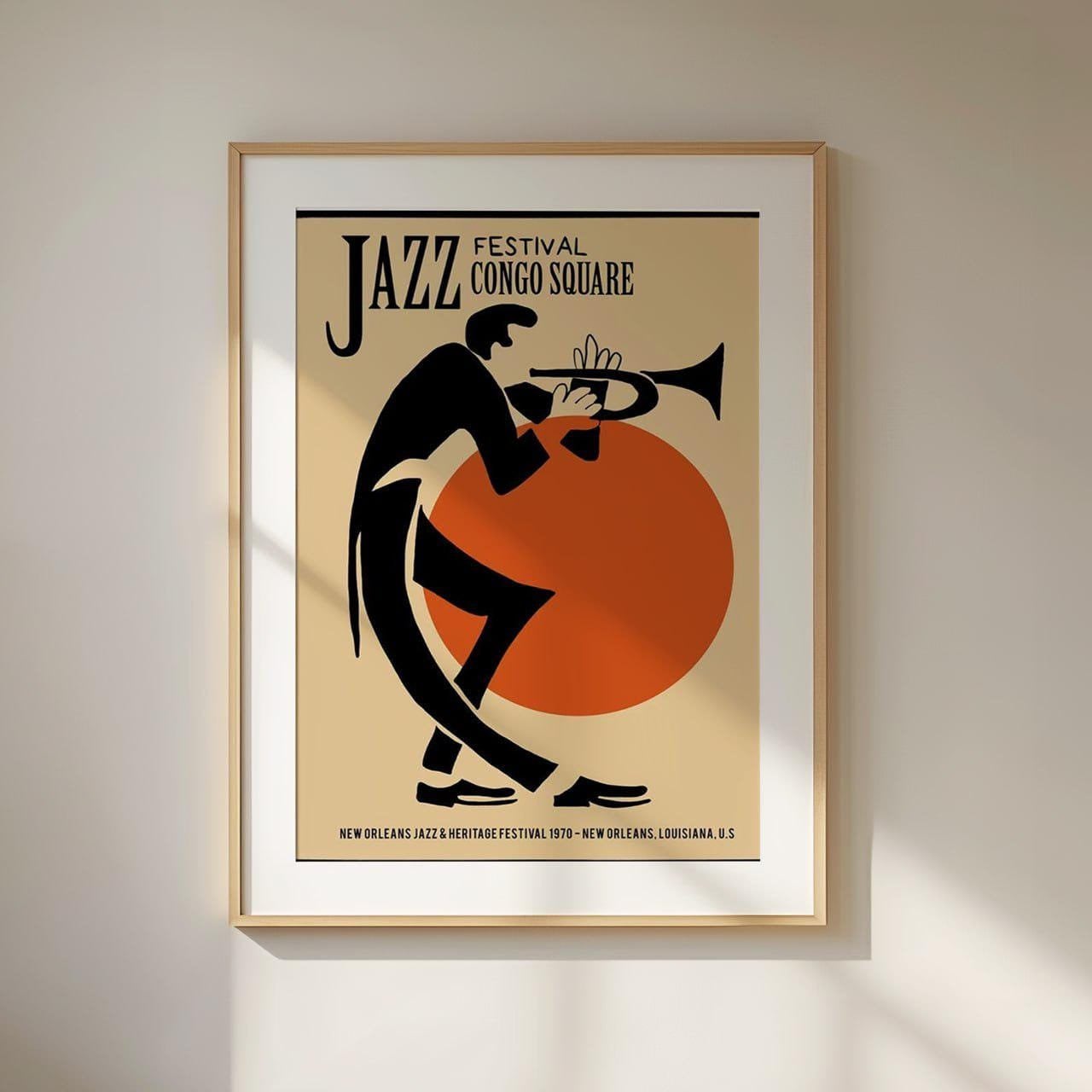 アート・デザイン・音楽 The international design year 2005 Mid Century Jazz Wall Art Print Guitar Poster - The Creative