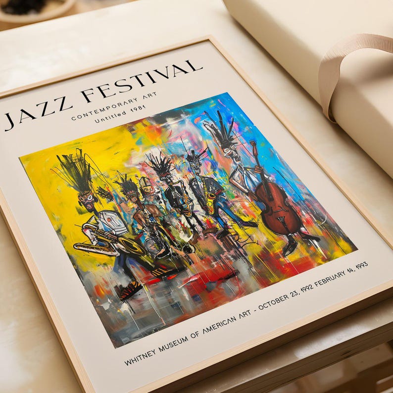 Jazz Festival Art Poster Colorful Abstract Musicians Print Contemporary