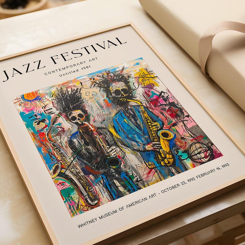 Jazz Festival Art Poster Colorful Abstract Musicians Print Contemporary
