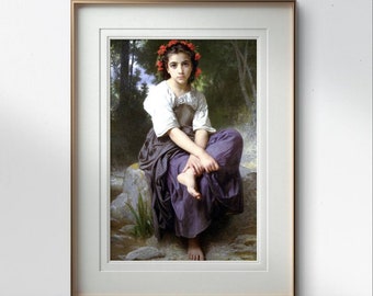 ウィリアム・アドルフ・ブグロー：少女の頭部（1890年）キャンバス