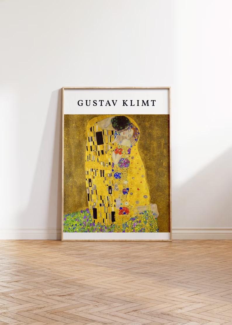 グスタフ・クリムト「接吻」プリント - ヴィンテージアールヌーボー