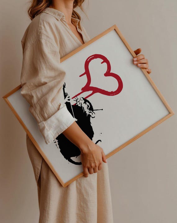 Banksy Love Rat Poster | High Quality Print of Famous