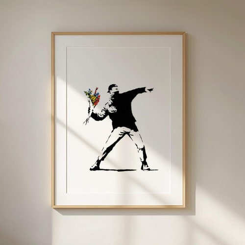 Banksy 'flower Thrower' High-quality Print – Iconic Street Art