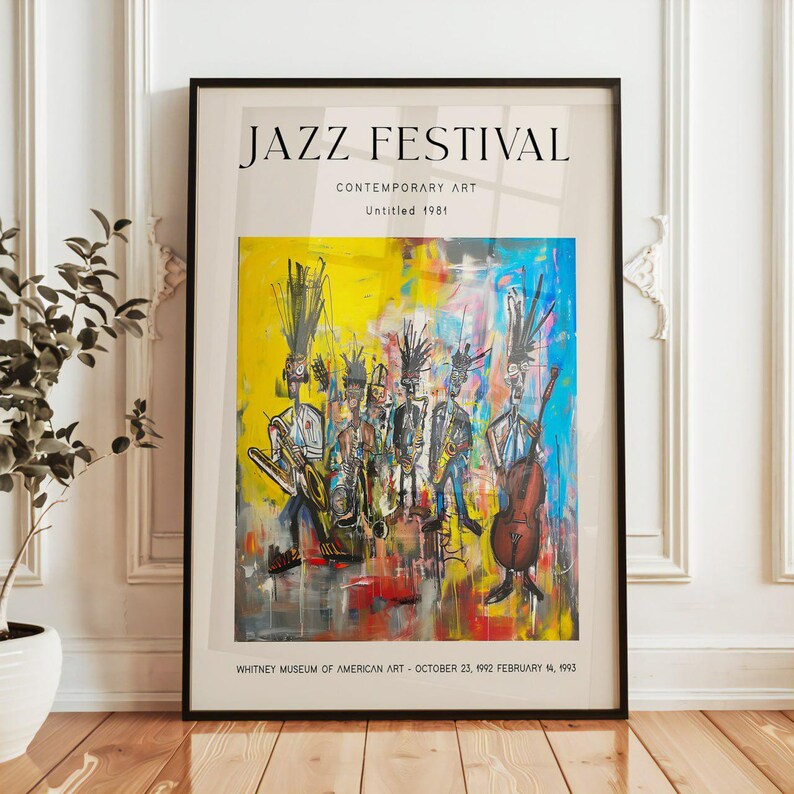 Jazz Festival Art Poster Colorful Abstract Musicians Print Contemporary