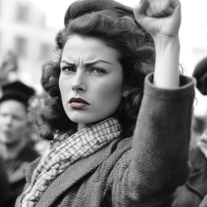 Feminist Power Print - Vintage Women’s Rights Poster - Strong Female Empowerment Art - Striking Feminism Wall Decor for Activists and Allies