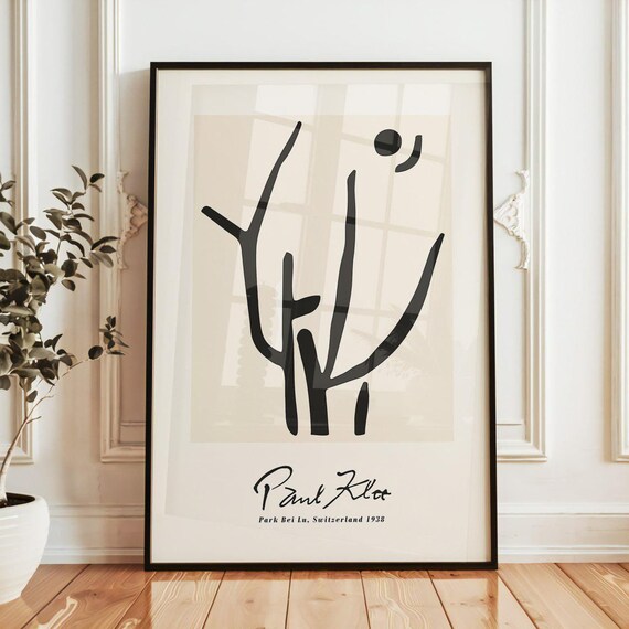 Paul Klee Abstract Art Print - Minimalist Black Line Art