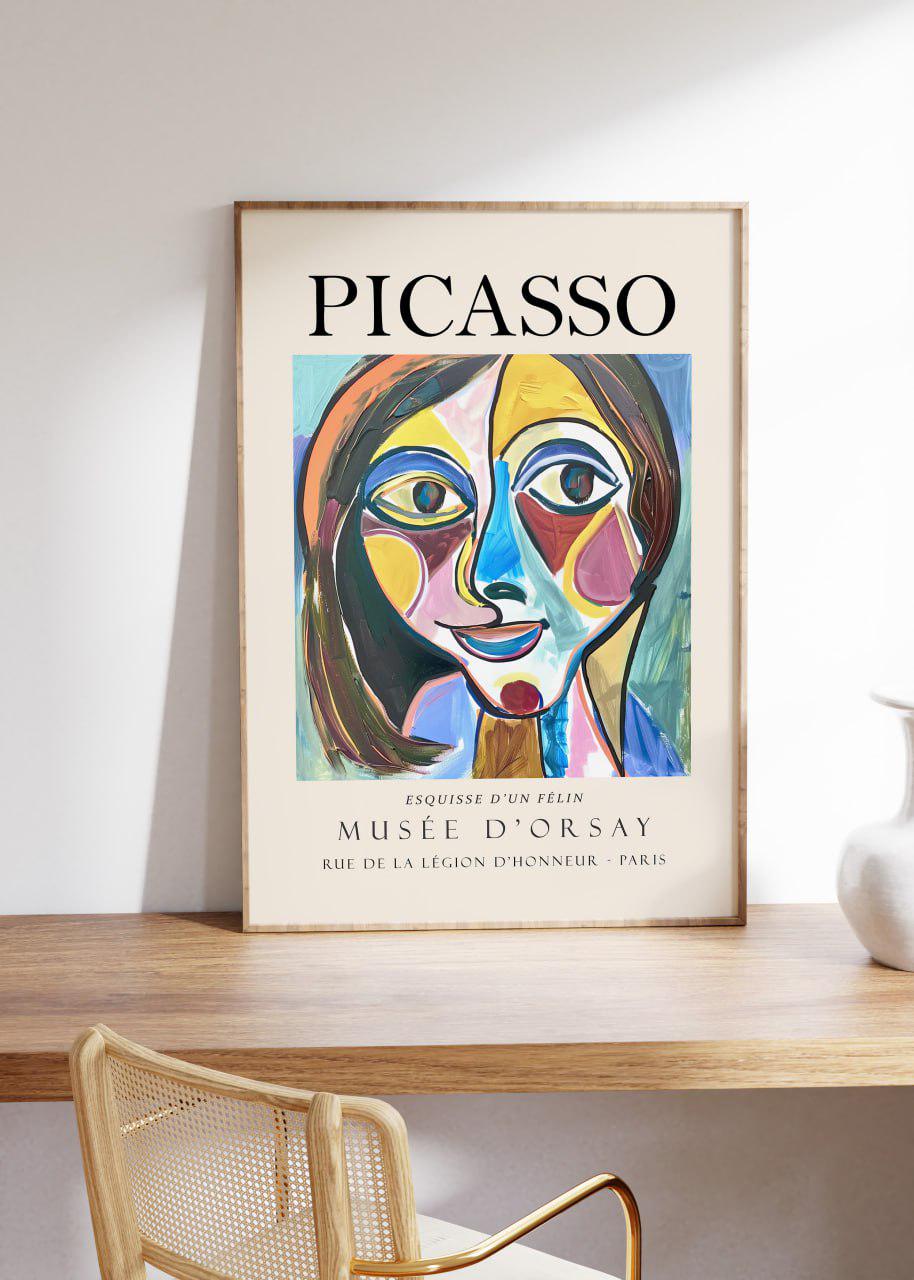 Picasso 飾り Picasso Art Poster - Musée D'orsay Portrait, Vintage Abstract Face