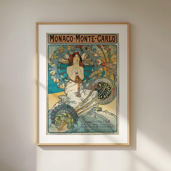 Alphonse Mucha Monaco Monte-carlo Art Nouveau Poster – High