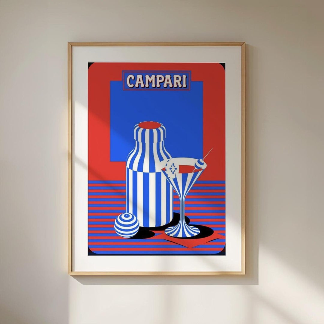 額縁付きポスター画　campari カンパリ 1960年代 フランス ヴィンテージ 雑誌 広告 額付