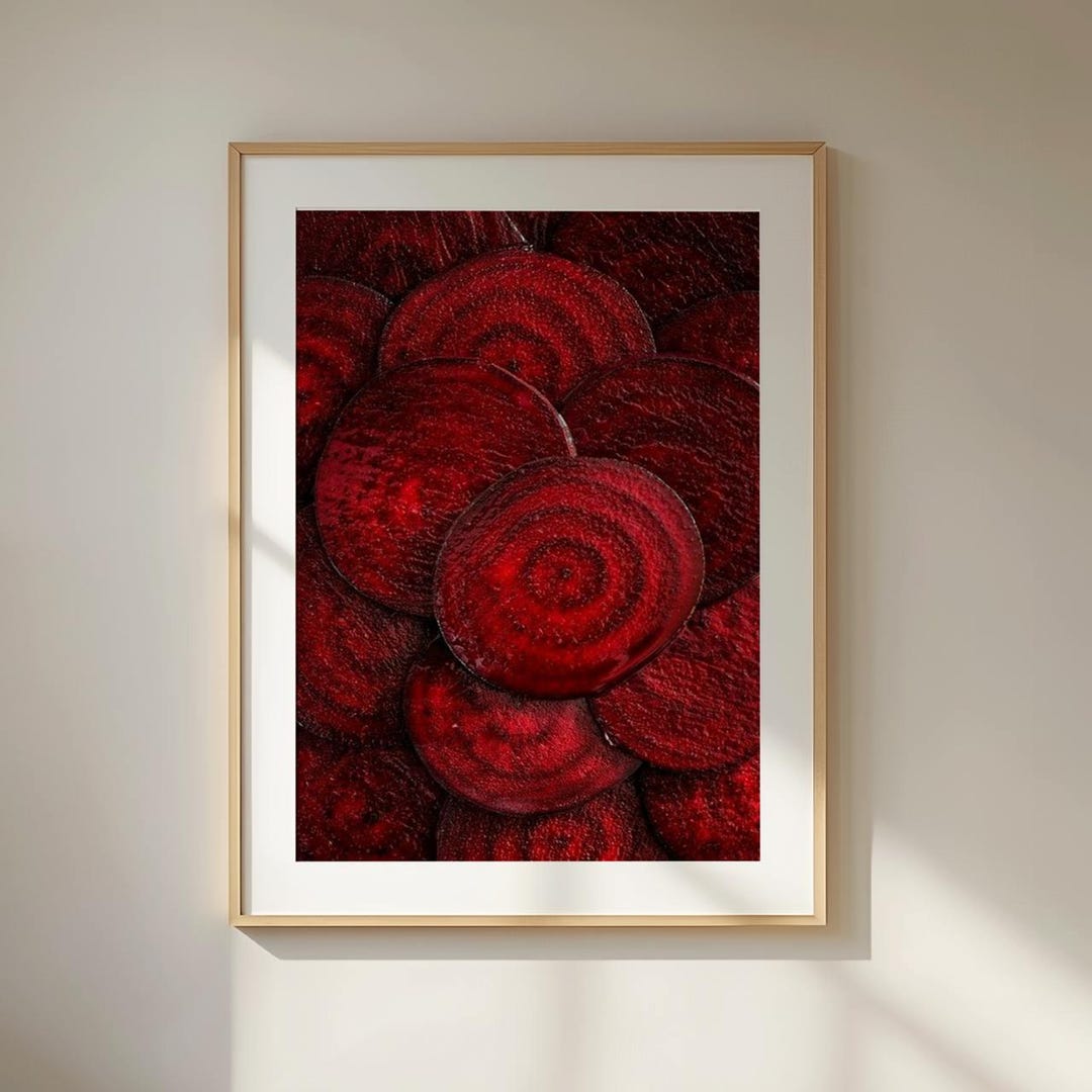 Beetroot Food Art Print - Modern Kitchen Wall Decor - Red Vegetable ...
