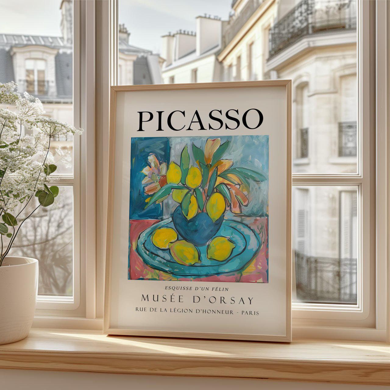 PICASSO 陶製人物画 フレーム付き PICASSO 陶製人物画 フレーム付き