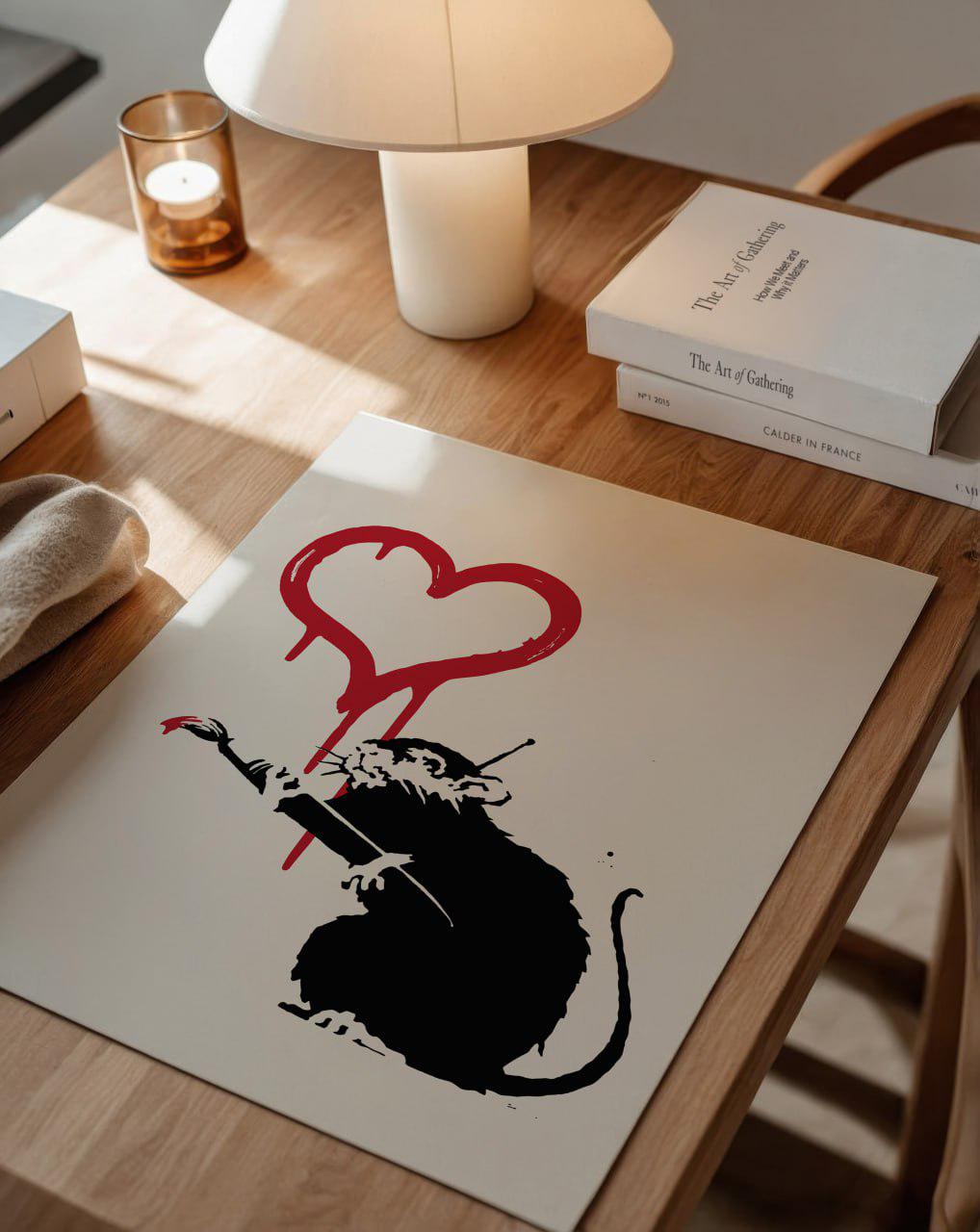 その他 LOVE RAT BANKSY(RED Ver.) Banksy Love Rat Poster | High Quality Print of Famous