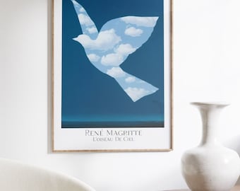 ルネ・マグリット「ロワゾー・ド・シエル」ポスター - ブルー展覧会