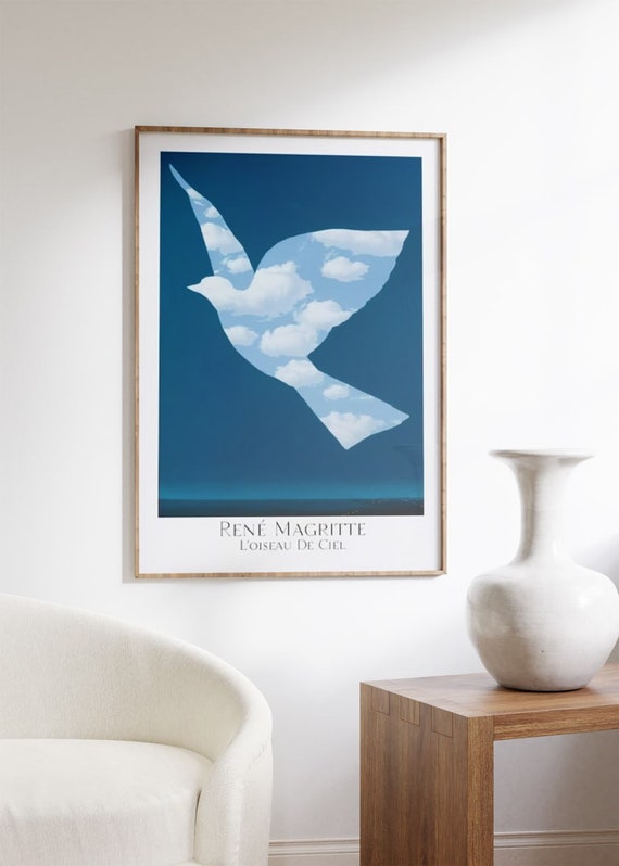 ルネ・マグリット「ロワゾー・ド・シエル」ポスター - ブルー展覧会