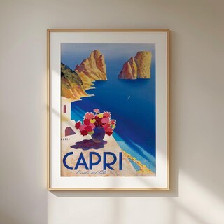 Wee Blue Coo Travel Santa Cesarea Baths Lecce Italy Vintage Framed Wall